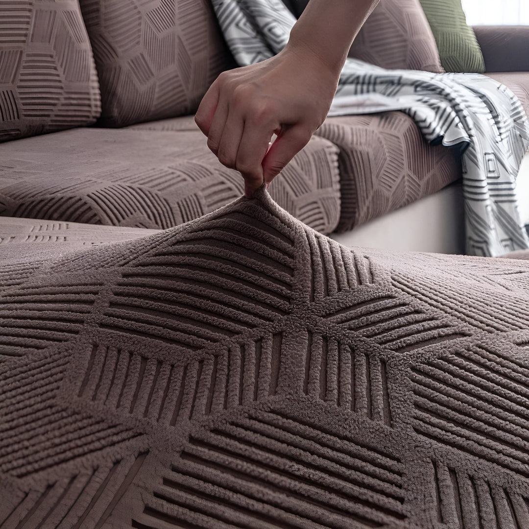 Jacquard Sofa Cover with Geometric Pattern – Soft & Pet-Friendly | Perfect for Protection and Cozy Living Spaces | Bowlift