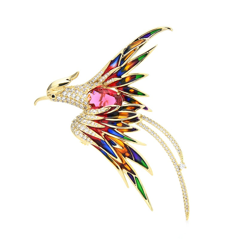BowLift | Colorful Flying Phoenix Brooches