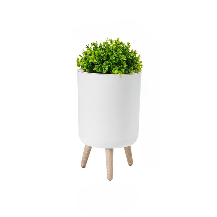 BowLift | Wooden High Foot Trash Can with Press Cover – EcoBin