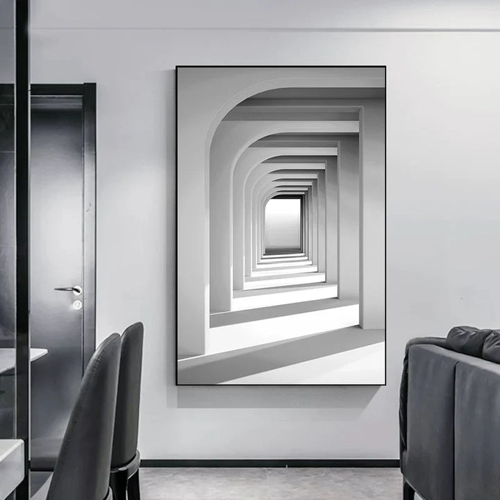 Minimalist Abstract Architectural Wall Art Fine Art Canvas Prints Posters Pictures For Modern Apartment Living Room Home Office Decor | Bowlift