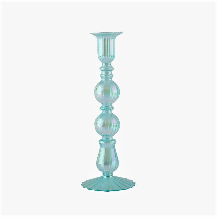 Ribbed Glass Candleholders - Mermaid | Bowlift