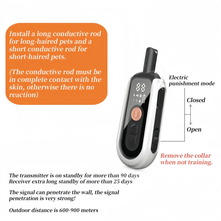 Rechargeable Waterproof Dog Training Collar with Remote & Bark Control – TrainMate Bowlift