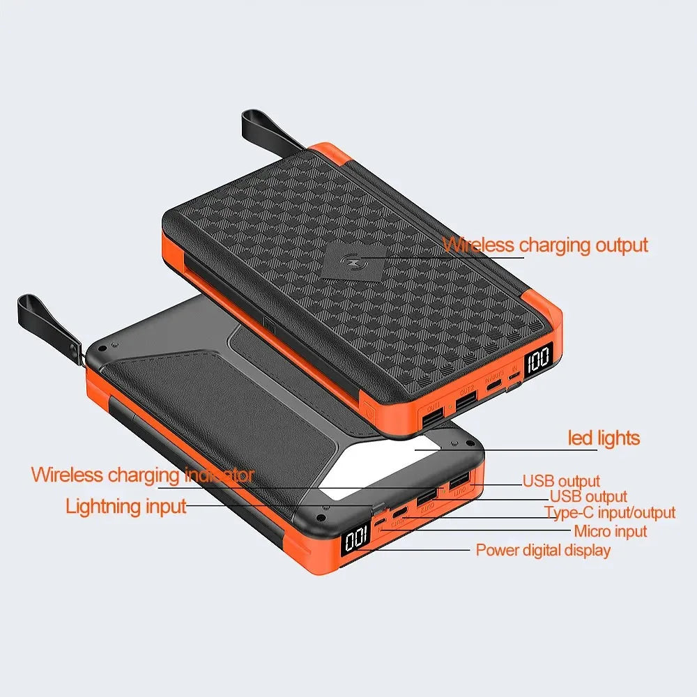 BowLift | Solar Powerbank VoltMate Flip 15W | 10,000/20,000mAh | Wireless Qi Charging | Solar Panel Foldable | Waterproof & Shockproof