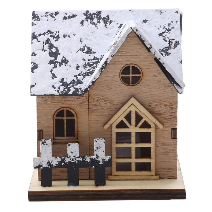 BowLift | Lunawood | LED Wooden House | Glowing Mini Christmas House | Handmade Wooden Decoration | Warm White Light for Christmas & New Year