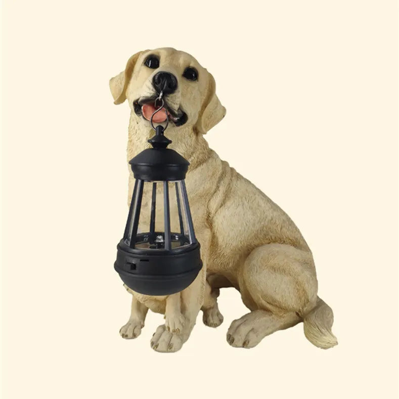 BowLift | Solar-Powered Outdoor Resin Dog Statue Lamp
