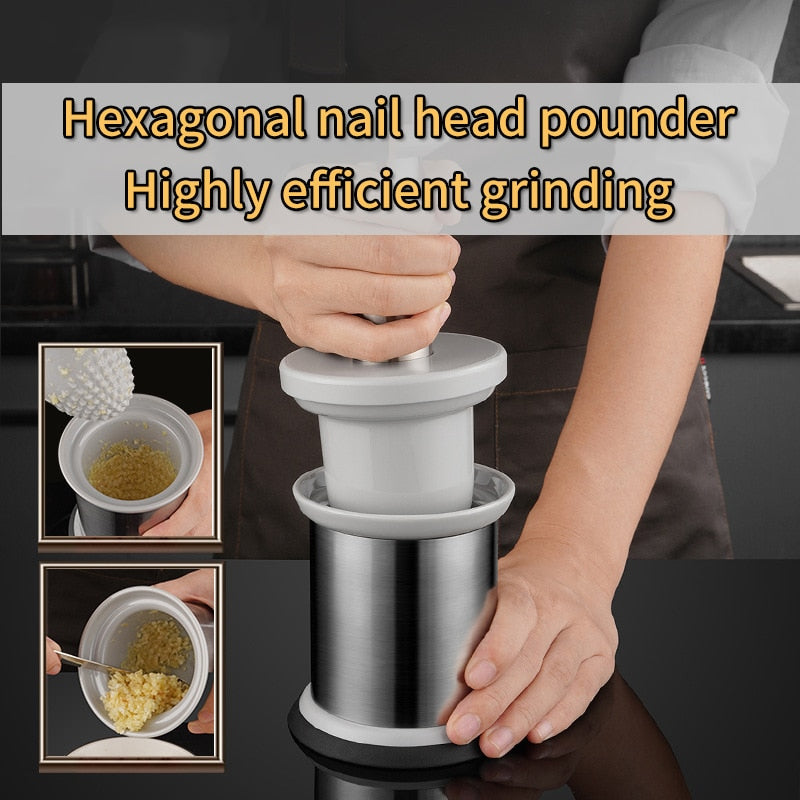BowLift | Easy Food Stainless Steel Garlic Grinder