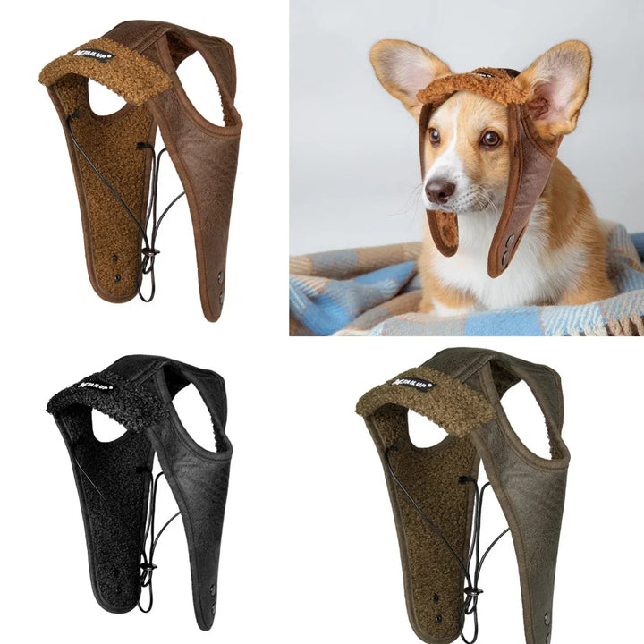 Winter pilot cap for pets warm and comfortable Bowlift