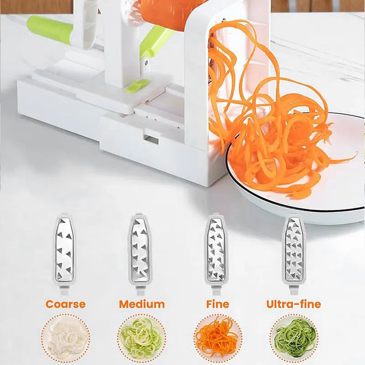BowLift | SpiraChef Vegetable Spiralizer | 5-in-1 Spiralizer & Slicer | With Suction Foot & Foldable Design | For Zoodles, Vegetables & Fruits