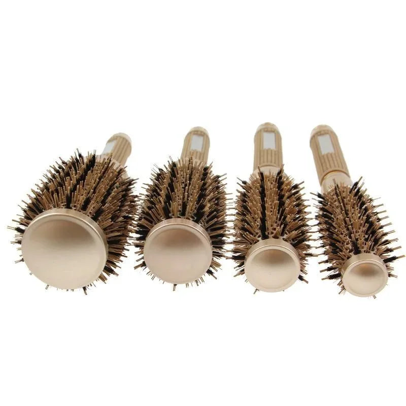 BowLift | Round Brush Set GLOSSENTA | Ions-Ceramic & Boar Bristles | Anti-frizz & Volume | 25–53 mm Ø