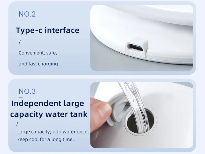 BowLift | CoolAir Breeze | 3-in-1 Fan & Humidifier | Compact and USB-powered | 7 Color Mood Light