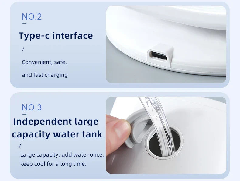 BowLift | CoolAir Breeze | 3-in-1 Fan & Humidifier | Compact and USB-powered | 7 Color Mood Light