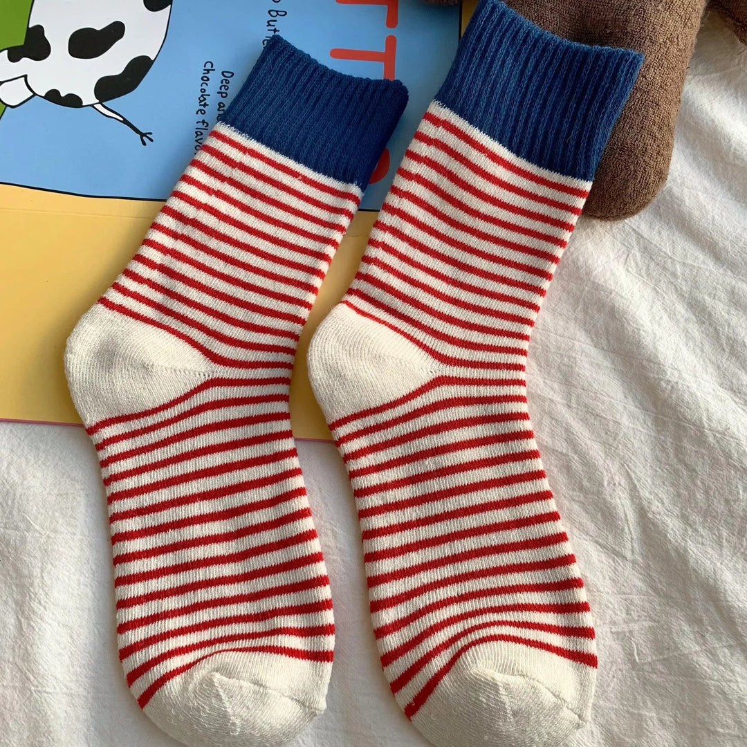 BowLift | WollHerz Women's Wool Socks | Autumn & Winter | Thick & Warm | Ribbed Design | Solid & Stripes