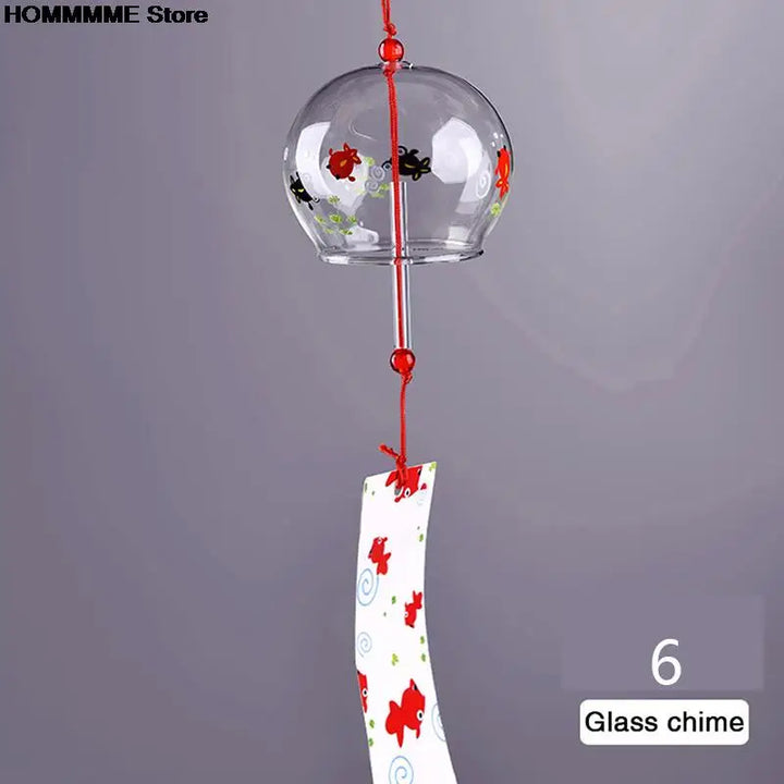 BowLift | Glass Wind Chime Hanabira | Japanese Style | Clear Sound & Decorative Pendant | Handmade