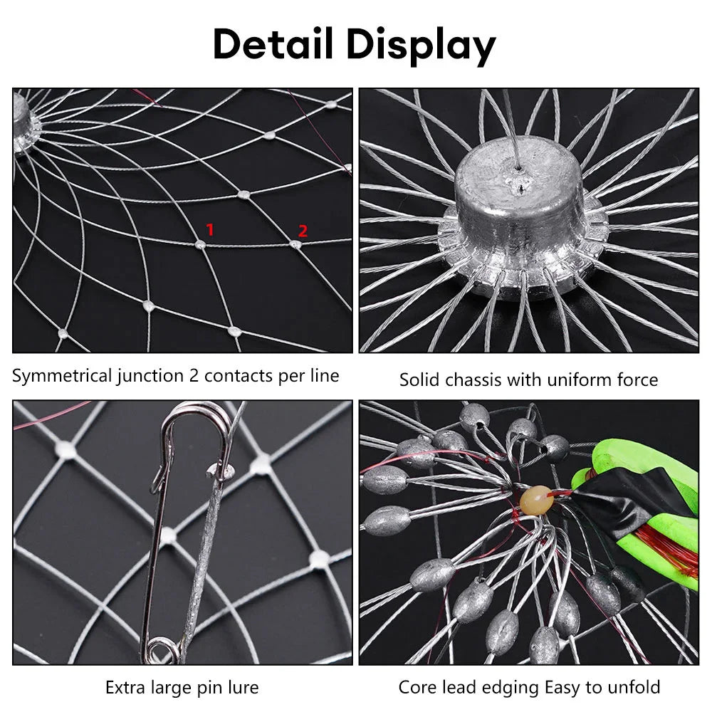 Collapsible Easy Open Trap Steel Fishing Net | Bowlift