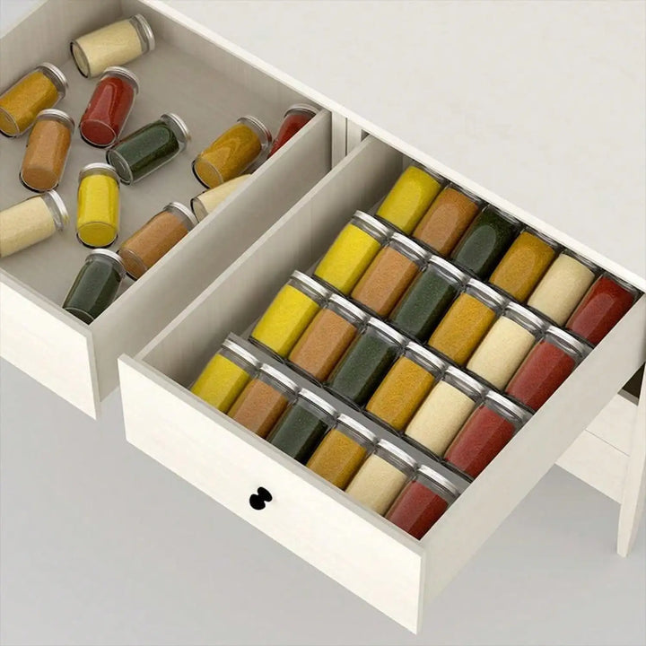 Spice drawer organizer made of acrylic | 2 levels, angled & stackable | Bowlift
