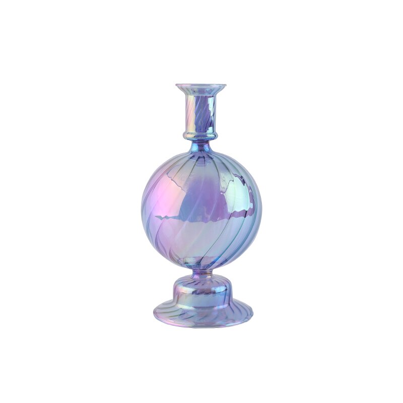 Ribbed Glass Candleholders - Mermaid | Bowlift