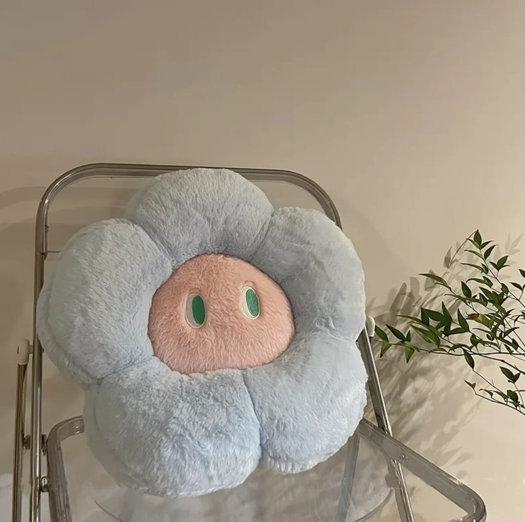 Fluffy Flower Cushion with Eyes | Bowlift