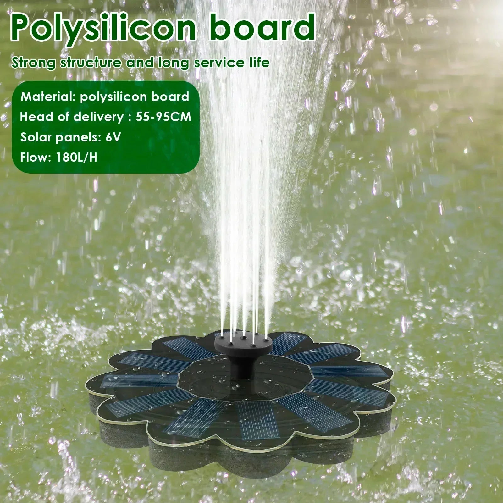 BowLift | EcoSpray solar fountain | 100% solar energy | Flexible with 5 nozzles | For garden & balcony
