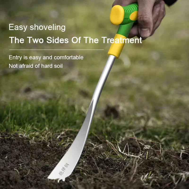 BowLift | HerbMaster Garden Spade | 3-Tine Stainless Steel | For Weeding & Garlic Harvest