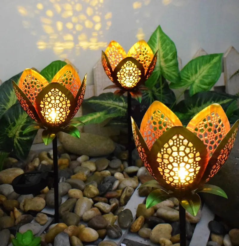 BowLift | Solar Garden Light Lotus Flower – Decorative LED Outdoor Lighting for Garden and Yard