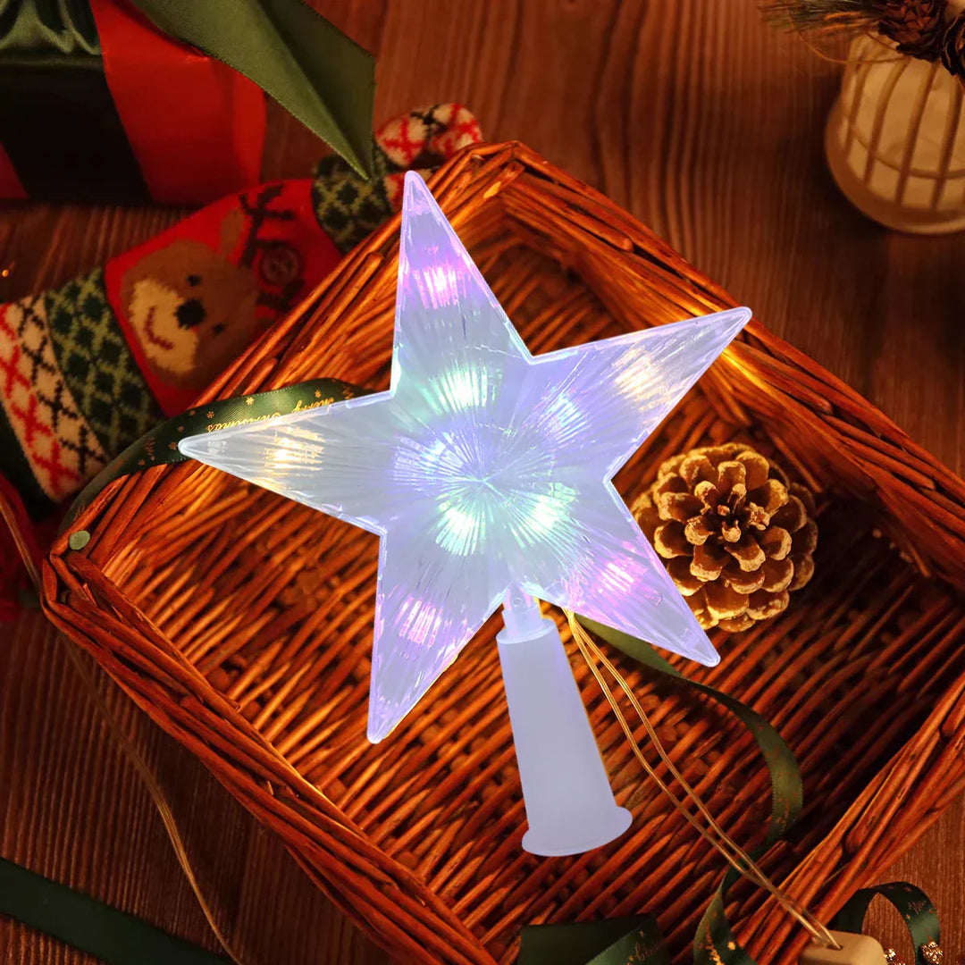Bright Christmas Star – LED Illuminated Tree Topper for Christmas Tree, Sparkling Christmas Decoration for Festive Lighting and Elegant Decor | Bowlift