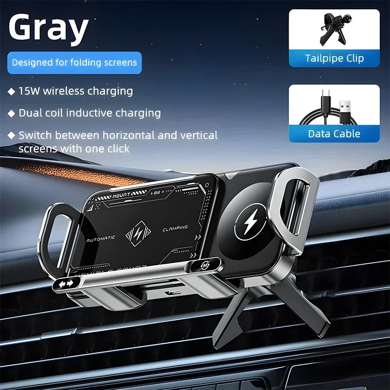 BowLift | Wireless Fast Charger Flip Car Phone Holder