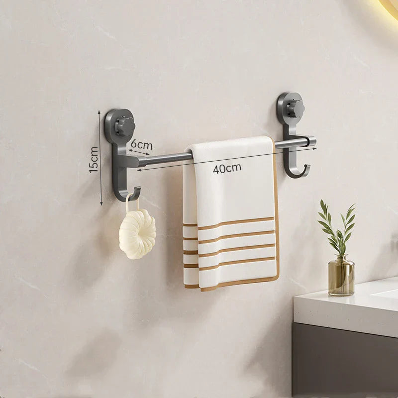 MagnaGrip Power Suction Cup Towel Holder – Black self-adhesive towel holder without drilling Bowlift