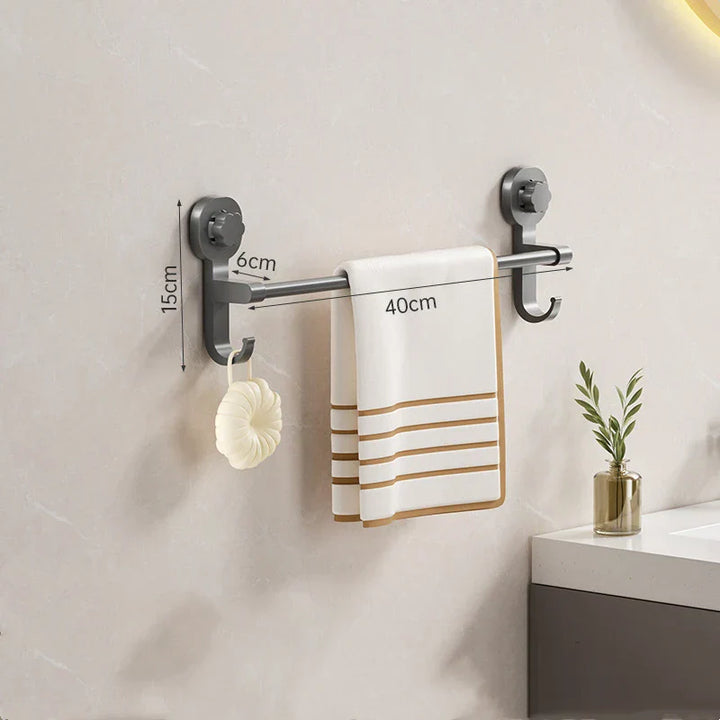 MagnaGrip Power Suction Cup Towel Holder – Black self-adhesive towel holder without drilling Bowlift