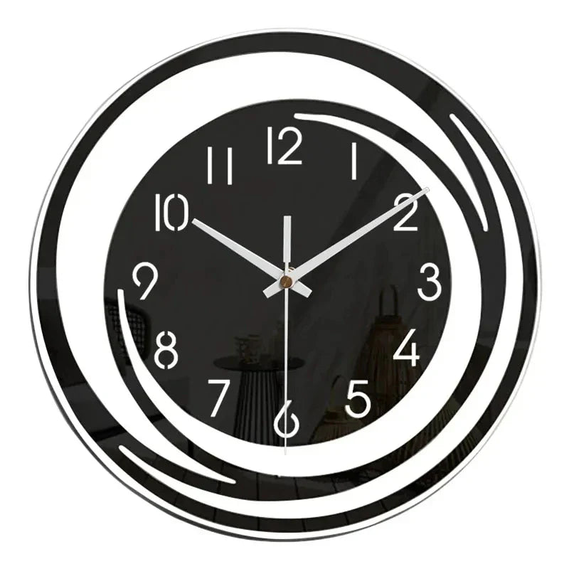 BowLift | Modern Black Wall Clock made of Acrylic - ScandiTime