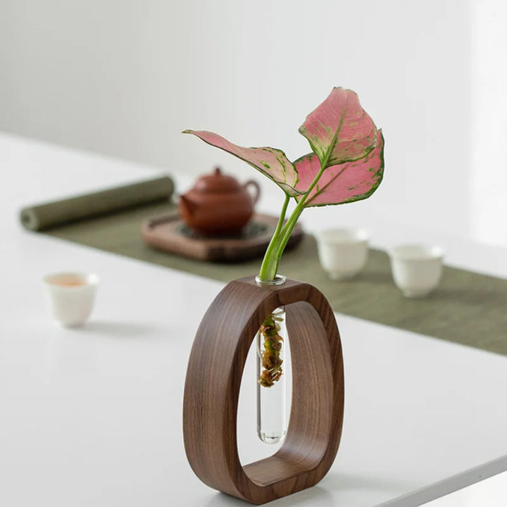 Oval Wood Frame Single Stem Vase | Bowlift