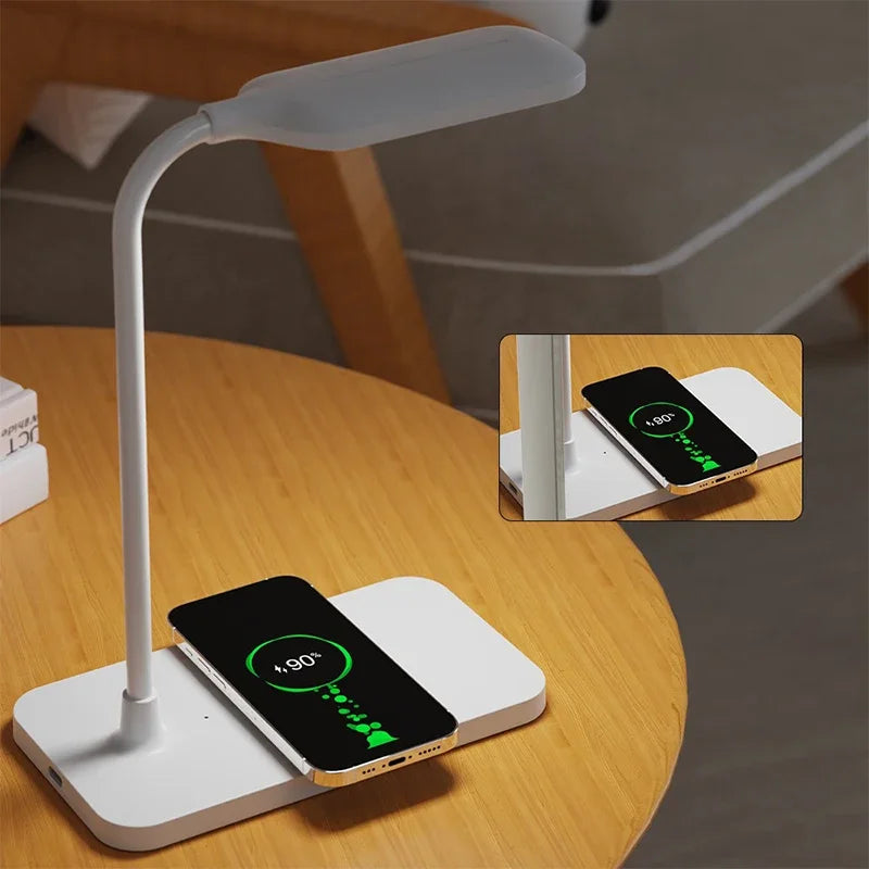 BowLift | Velura LightDock LED Desk Lamp | With Wireless Charger & USB Port | Touch Dimming & Eye-Friendly | Modern
