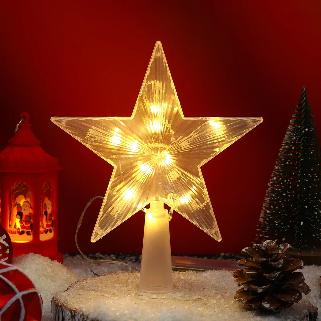 Bright Christmas Star – LED Illuminated Tree Topper for Christmas Tree, Sparkling Christmas Decoration for Festive Lighting and Elegant Decor | Bowlift