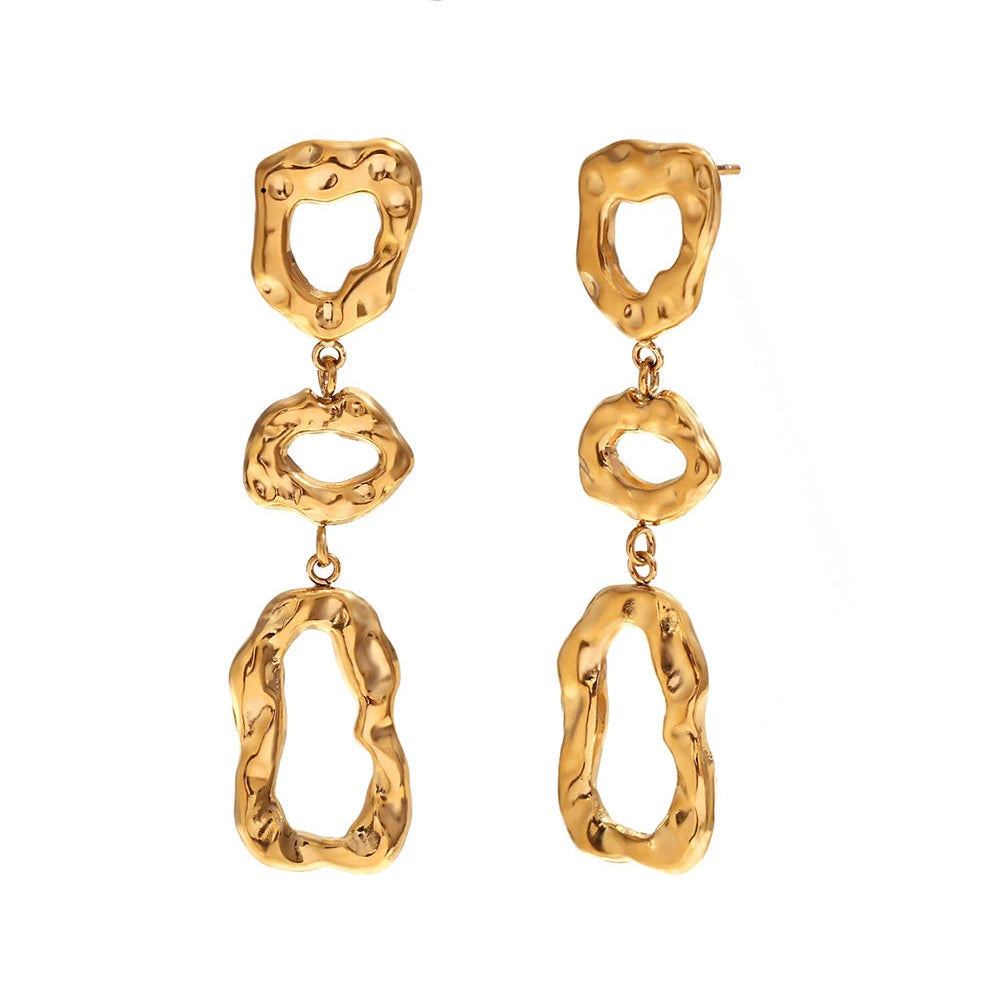 BowLift | Classy Patterned Triple Dangle Earrings