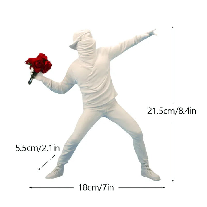 BowLift | Artify Banksy sculpture collection | Flower thrower & balloon girl | Pop art figures | Modern office & home decoration