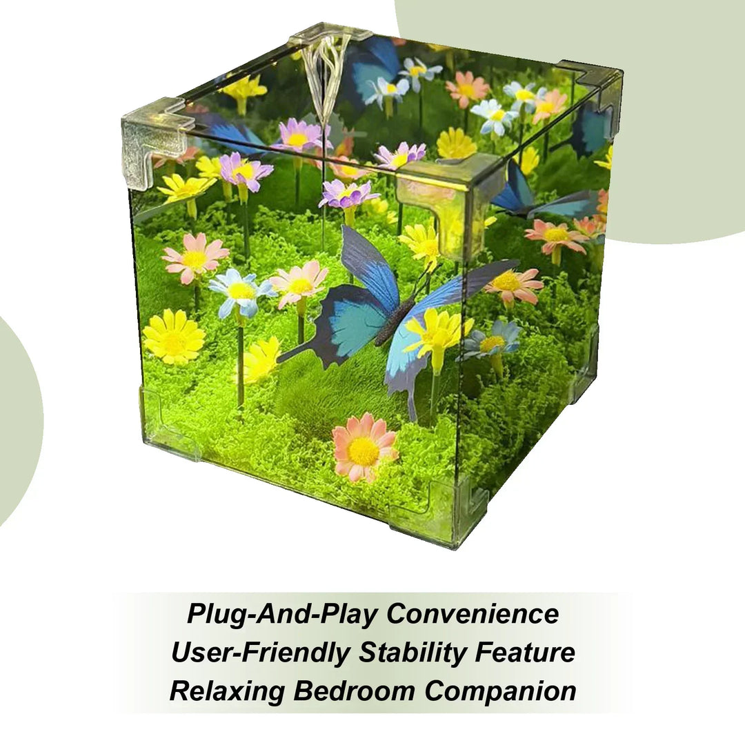 LED Butterfly Garden Cube Night Light Decor | Bowlift
