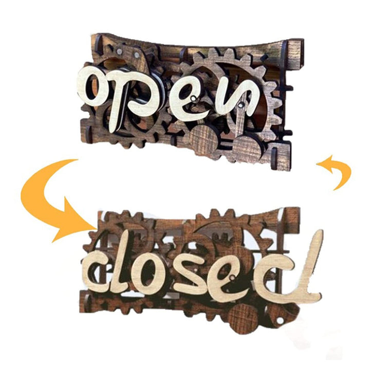 BowLift | Wooden Double-Sided Reversible Open Closed Sign