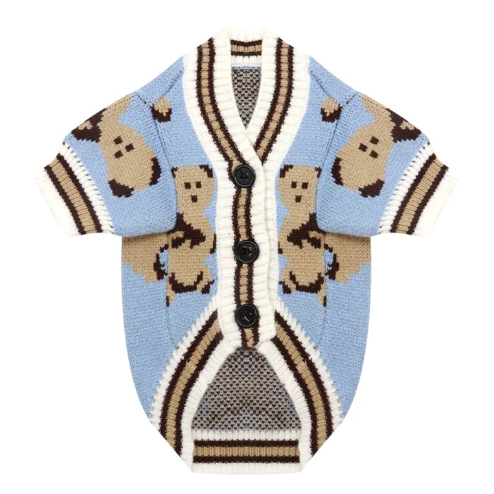 Dog cardigan made of knit warm and striped Bowlift