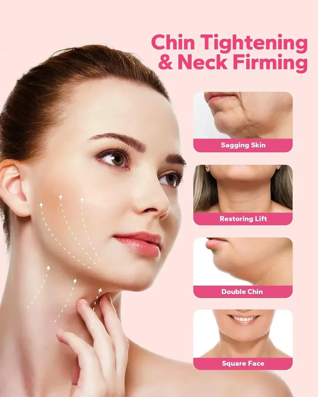BowLift | Velfina V-Line Facial Band | Double Chin Reduction & Skin Tightening | Reusable & Breathable | For Women & Men