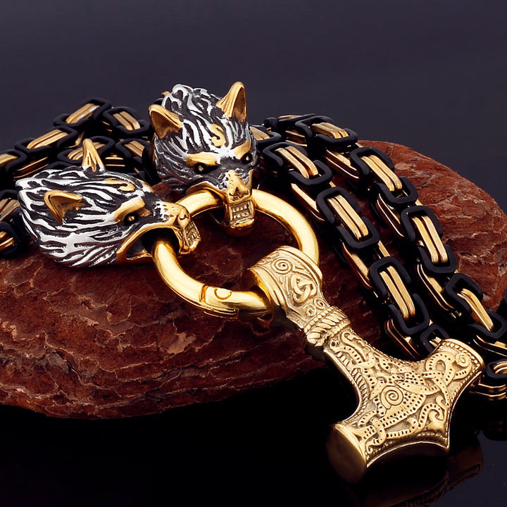 BowLift | Nordic Viking Wolf Head Stainless Steel Necklace