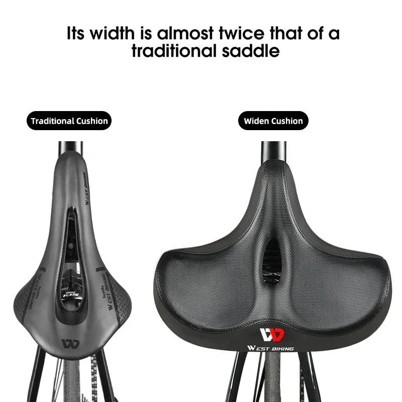 BowLift | Wide Ergonomic Bike Saddle – Comfortable Saddle with Shock Absorption for City and Mountain Bikes