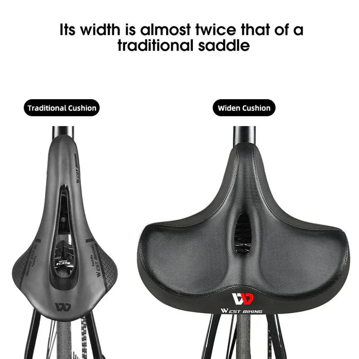BowLift | Wide Ergonomic Bike Saddle – Comfortable Saddle with Shock Absorption for City and Mountain Bikes