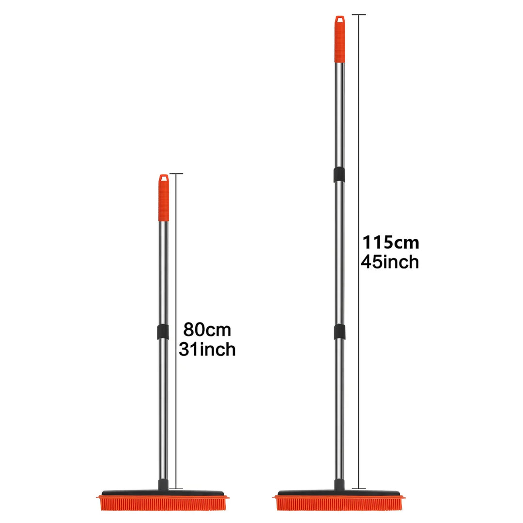 BowLift | Rubber Brooms Hairless SweepPro | Adjustable Silicone Broom for Pet Hair, Carpet & Windows | For Indoor & Outdoor