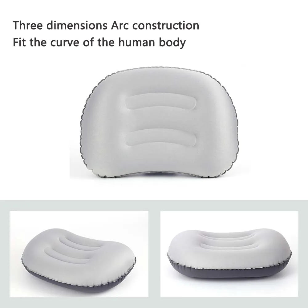 BowLift | AirNest Inflatable Outdoor Pillow | Compressible & Foldable | Neck Support for Camping, Hiking & Travel