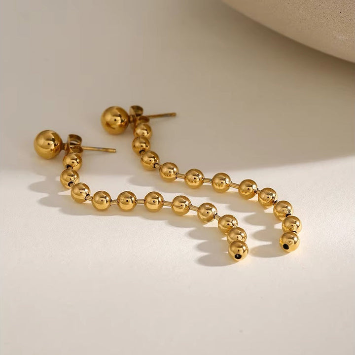 BowLift | Dainty Golden Bead Tassel Earrings
