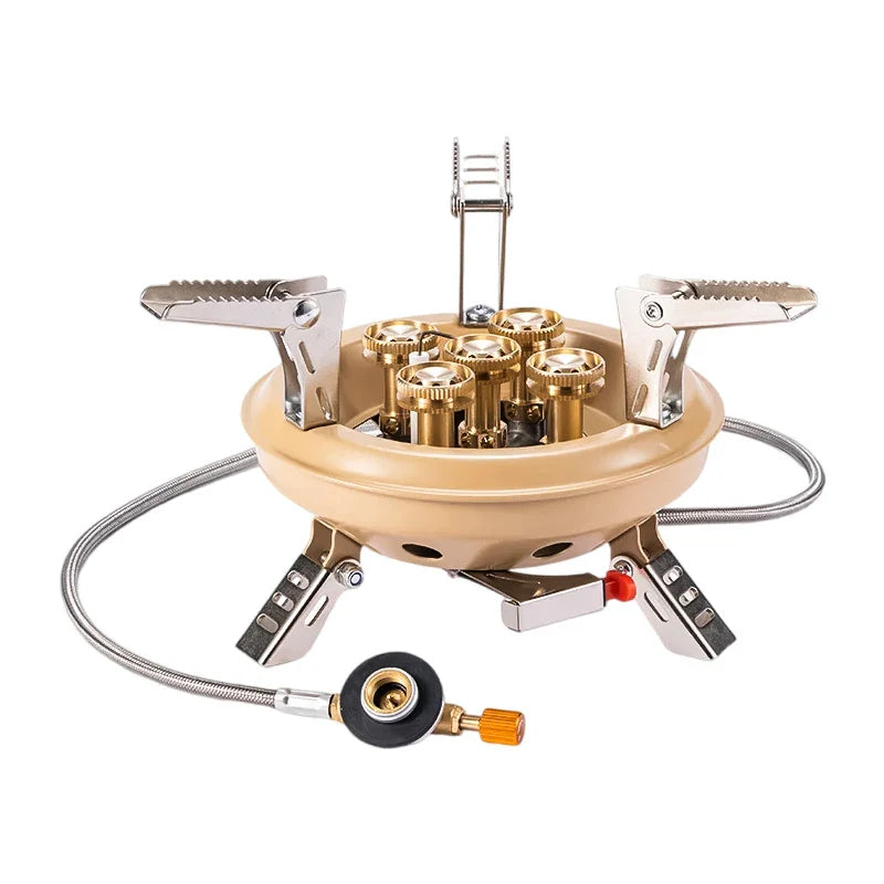 BowLift | Flamurion Camping Gas Stove 16000W with Piezo Ignition | Foldable High-Pressure Gas Burner for Outdoor & Emergencies | For Butane/Propane