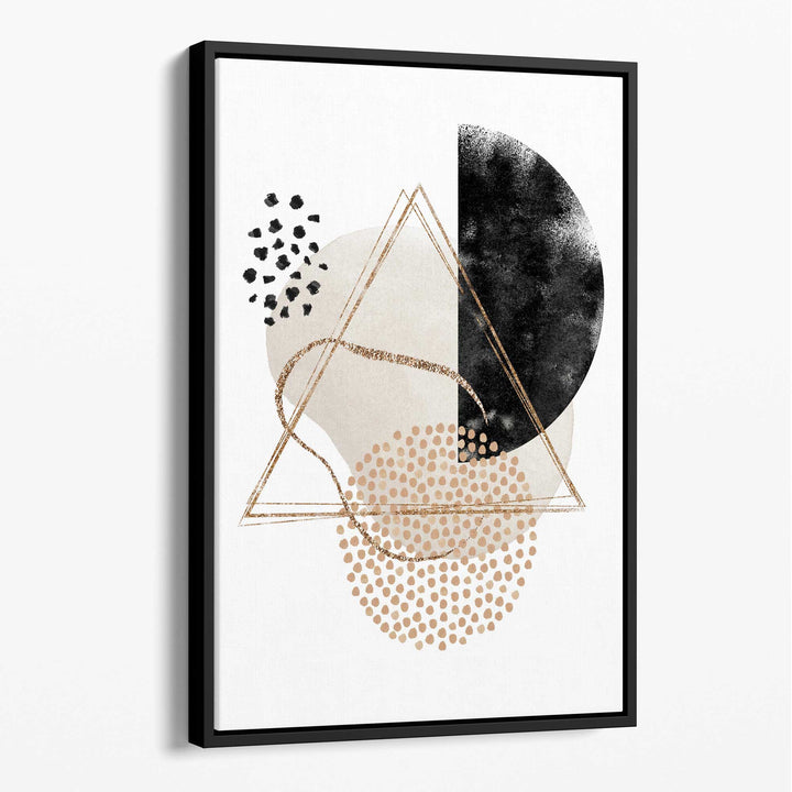 Abstract Black Beige Watercolor Shapes Canvas No. 1 | Bowlift