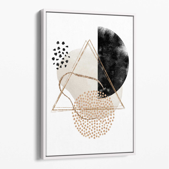Abstract Black Beige Watercolor Shapes Canvas No. 1 | Bowlift