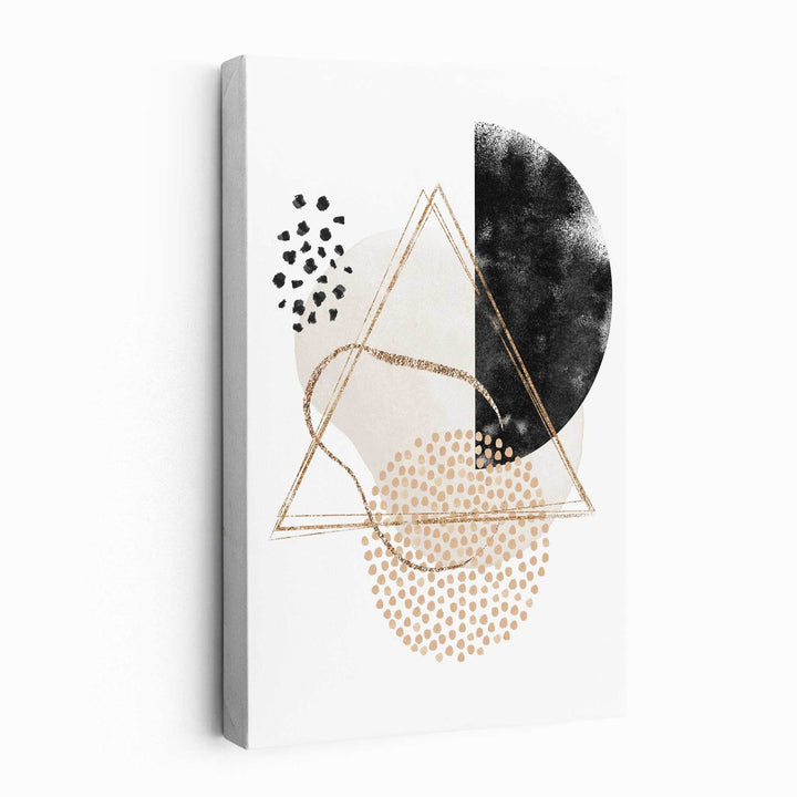 Abstract Black Beige Watercolor Shapes Canvas No. 1 | Bowlift