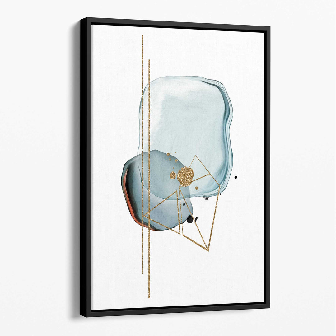 Abstract Shapes Canvas Wall Art in Blue Tones No. 1 | Bowlift