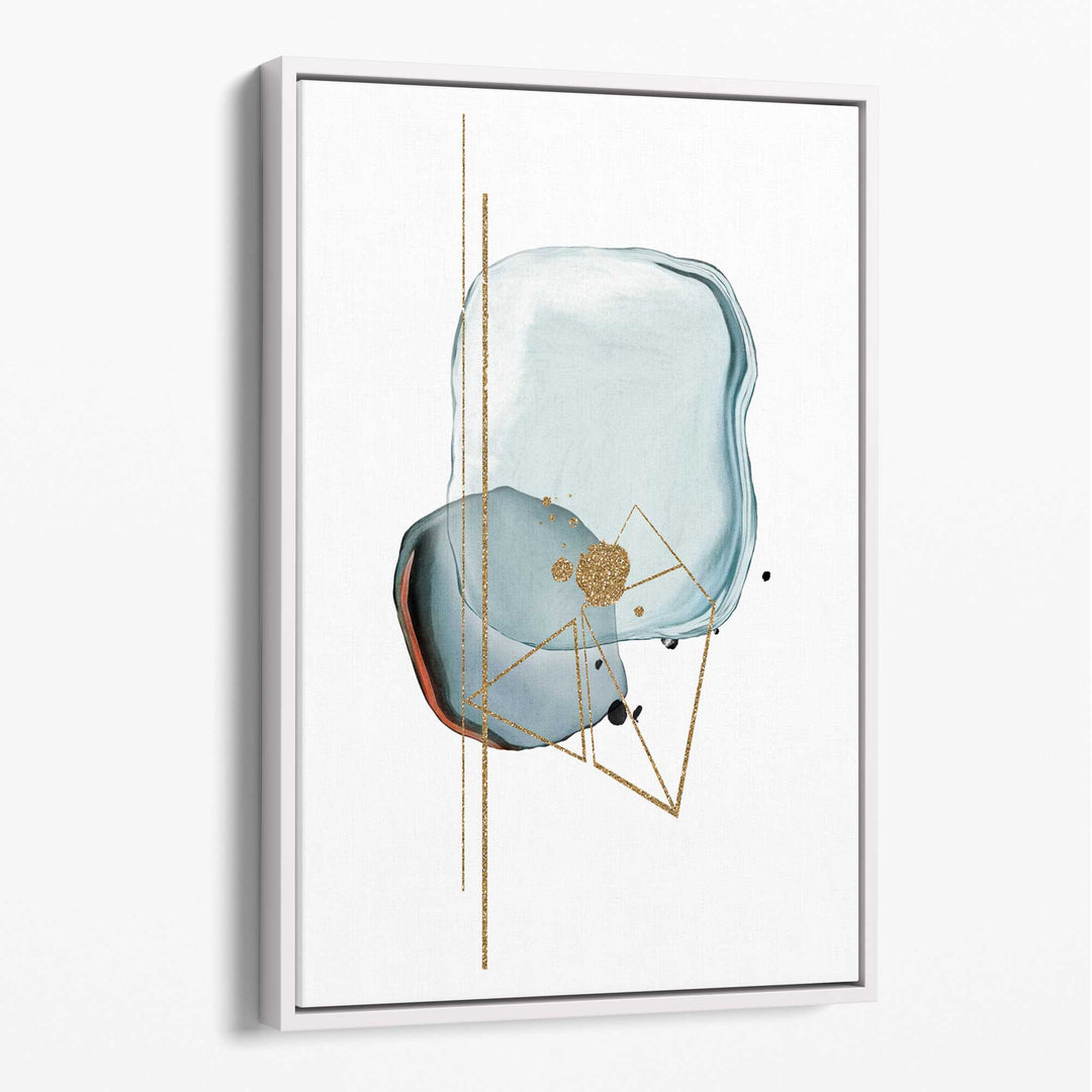 Abstract Shapes Canvas Wall Art in Blue Tones No. 1 | Bowlift